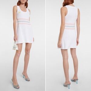 LoveShackFancy Indiana Tennis Sleeveless Knit Dress Scalloped Trim Size L